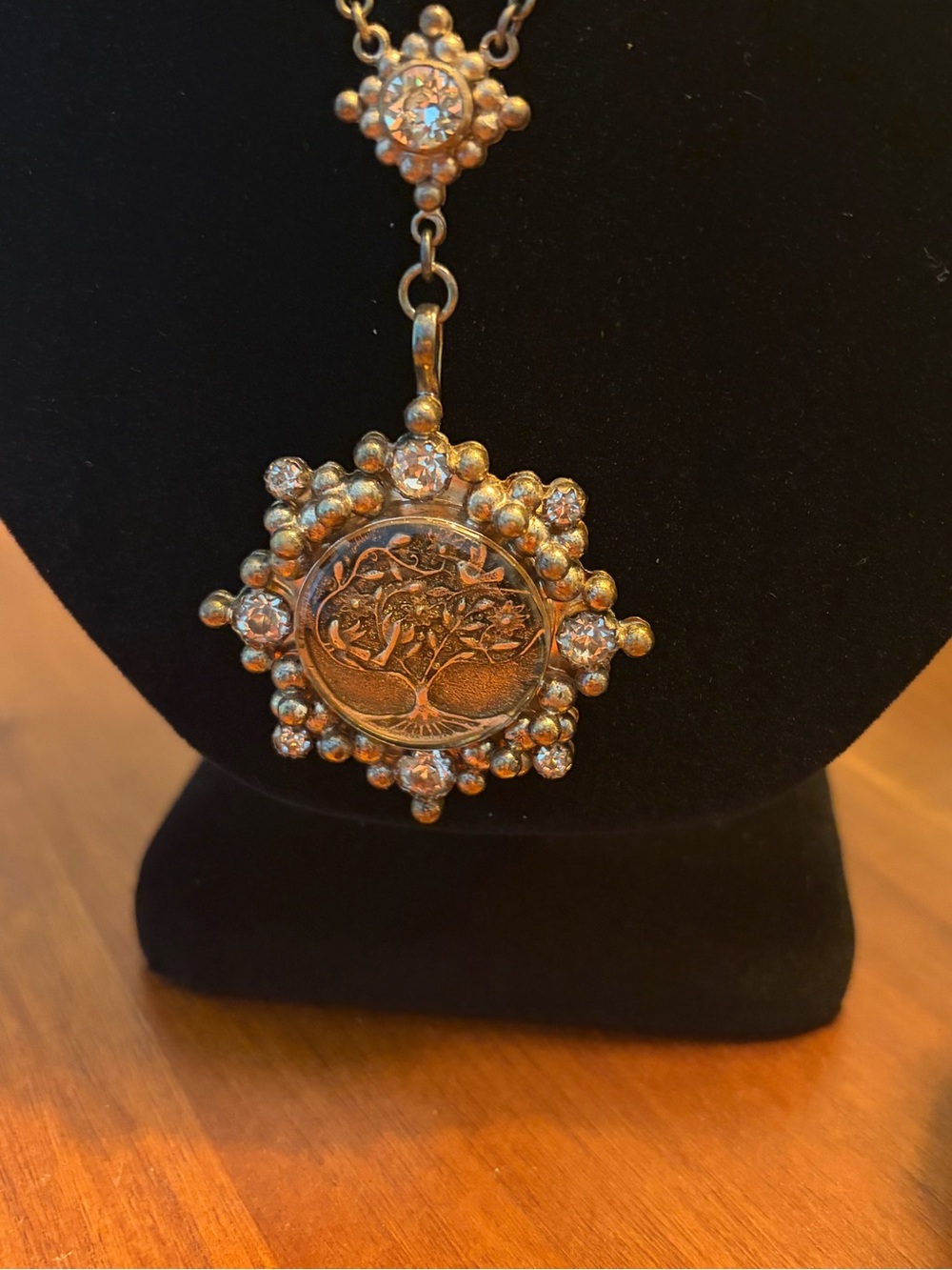 Virgins Saints & Angels Blue Beaded Tree of Life Crystal Pendant Necklace - Picture 2 of 8